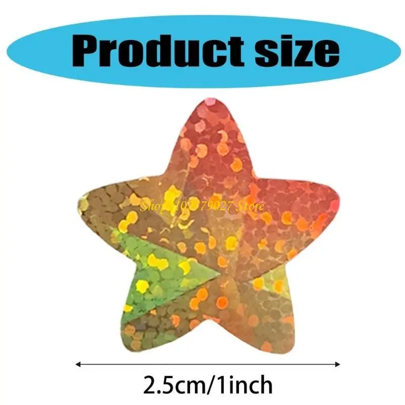 C4DF 500 Counts Star Shaped Sticker Adhesive Wrapping Labels Sticker for Journal Notebook Planner Scrapbooking Wrapping