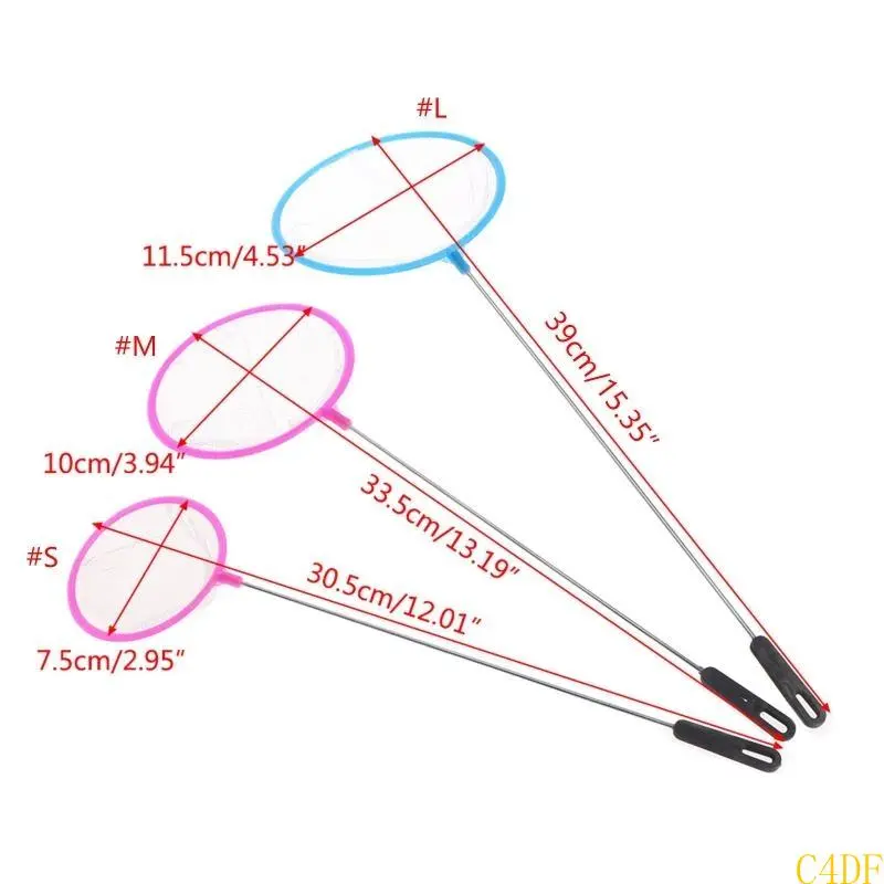 Aquarium Fishing Net 3 4 4.5 Inch Diameter Fine Mesh Small Catching for Nets with Plastic Handle for Mini Tropical Fish