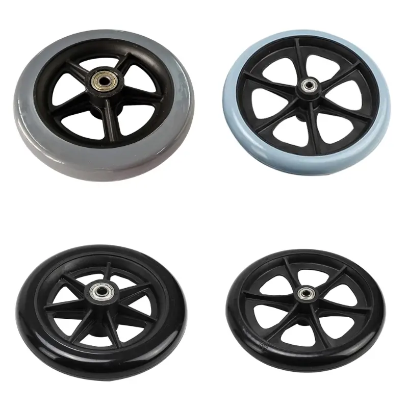 Y1UB 6/8Inch Anti-skid Wheelchair Front Castor Replacement Solid Tire Wheel for Electric & Manual Wheelchairs