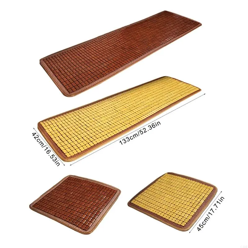 Bamboos Seats Cover AntiSlip Bottom Bamboos Seats Cushions for Summer Comfort Breathable for Office Chair Car Seats