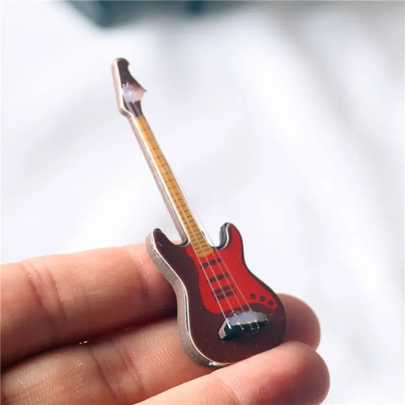 Dollhouse Guitar Miniature Musical Instrument Ornament Dollhouse Model Gift for Children Photo Props Doll House Model