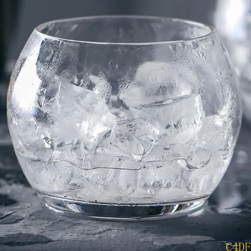 C4DF Double Glass Cocktail Cups Glass Cocktail Mugs Wine Glass Cone Martini Globular Set Glass Champagne Cups Ice Cream Cups