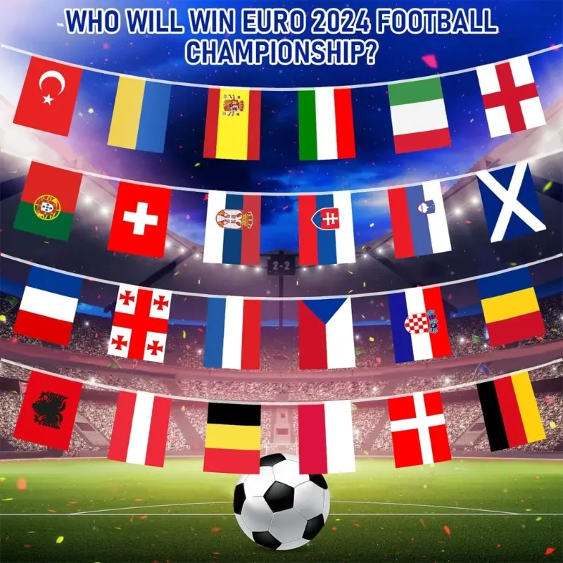 susu Celebrate European Football 2024 with Colorful Country Pennants Decorative Bunting Flags for Fans Party Decoration
