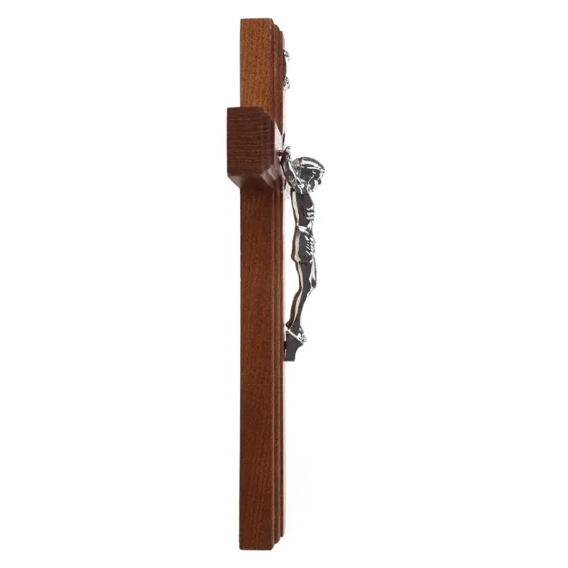 Solid Wood Crucifix Wall Cross Catholic Jesus Christian Wall Hanging Cross Prayer Ornaments Religious Church Decoration