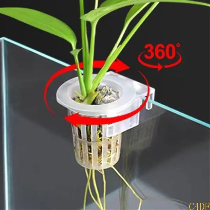Hanging Plant Holder for Aquarium, Adjustable Water Plant Cup Easy to Install Fish Tanks Decors Plant Support