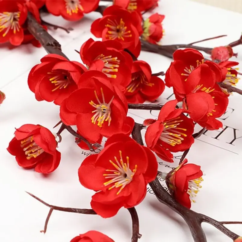 Artificial Plum Blossom Flower Branch Silk Flowers Wedding Party Home Garden Supplies DIY Scene Layout Table Decoration
