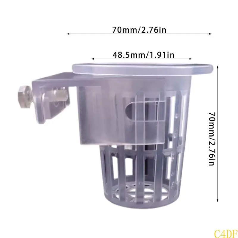 Hanging Plant Holder for Aquarium, Adjustable Water Plant Cup Easy to Install Fish Tanks Decors Plant Support