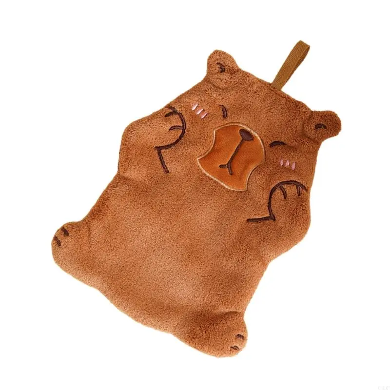 C4DF Capybara Themed Kids Hand Towels Soft Absorbent Polyester Quick Drying for Kitchen and Bathroom