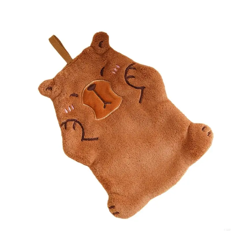 C4DF Capybara Themed Kids Hand Towels Soft Absorbent Polyester Quick Drying for Kitchen and Bathroom