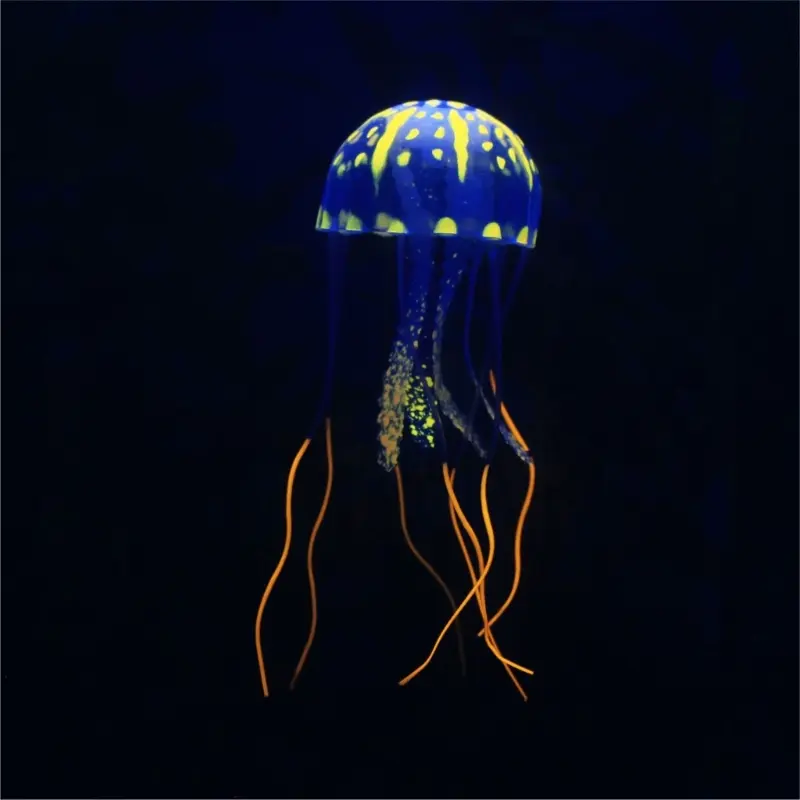 Aquarium Decorations Cute Luminous Jellyfish Aquarium Fish Glowing in Dark Fluorescence Jellyfish Toy for FishTank