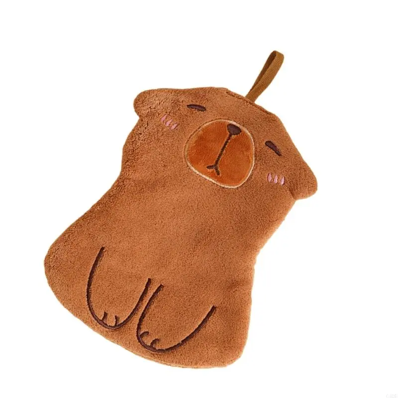 C4DF Capybara Themed Kids Hand Towels Soft Absorbent Polyester Quick Drying for Kitchen and Bathroom