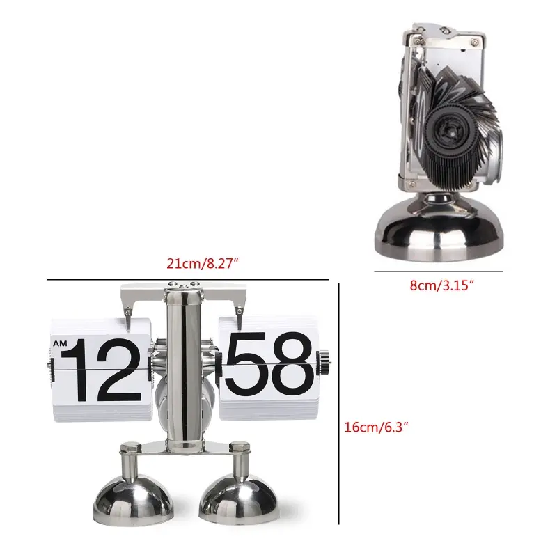 Automatic Turn Page Clock for Creative Retro Digital Flip Down Clocks Ornament for Home Bedroom Office Desk Decoration