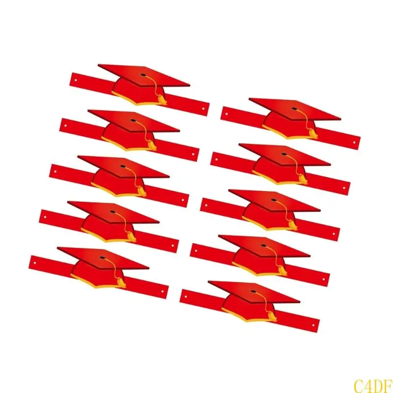 10pcs Graduation Hat with Tassels for Kindergarten and Preschool Graduating Event Easy To Assemble Paper Headwear