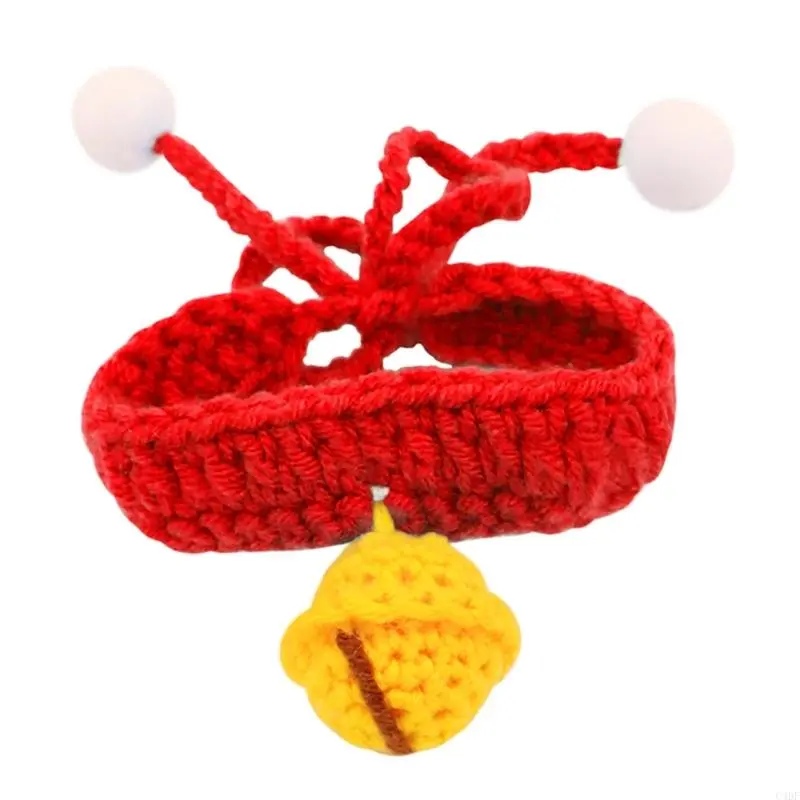 Dog Collar Cat Collar Knitting Silent Bell Collar for Small Size Dogs Kitten High Stretchy Adjustable Pet Neckring