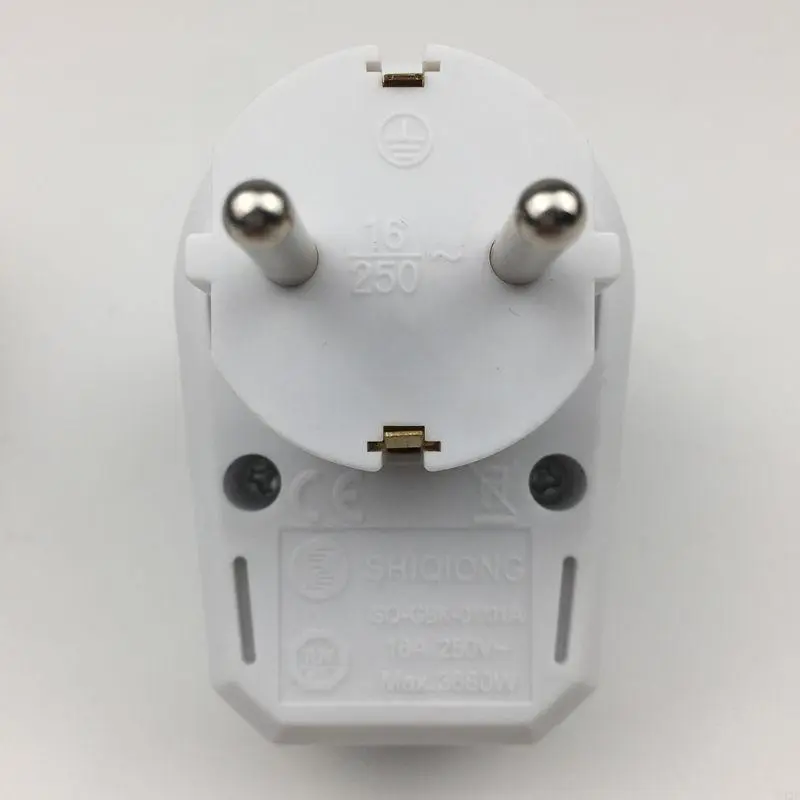 European Conversion Plug 1 to 1 Way Power Adapter Adaptor with Switch 16A AC 250V EU Travel Socket