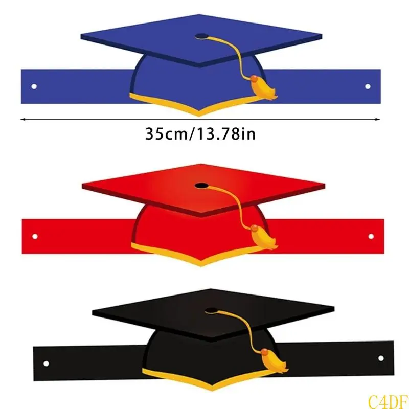 10pcs Graduation Hat with Tassels for Kindergarten and Preschool Graduating Event Easy To Assemble Paper Headwear