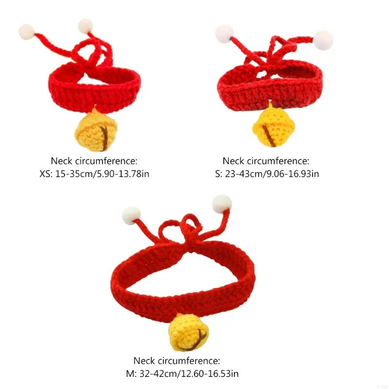 Dog Collar Cat Collar Knitting Silent Bell Collar for Small Size Dogs Kitten High Stretchy Adjustable Pet Neckring