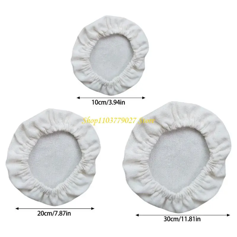 Pack of 6 Sourdough Starter Jar Covers Elastic and Breathable Cotton Caps for Dough Basket Kitchen Fermentation Tool