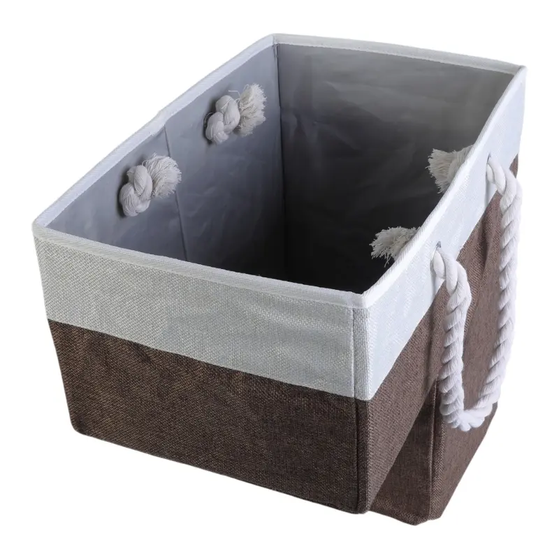 Stair Basket with Cotton Rope Handle for Carpeted Stair Foldable Storage Basket Suitable for Toy Clothes Book Sundries