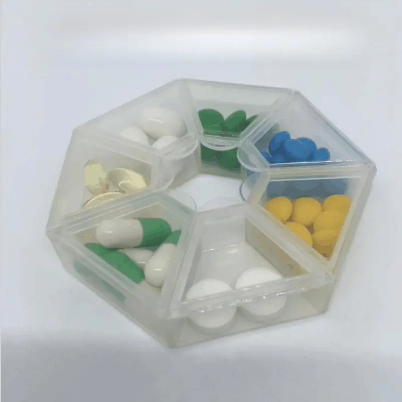 1pc Carry-On Portable One Week Mini Capacity Pill Box Dustproof Dispenser Seven Days A Week Transparent Pill Travel Organizers