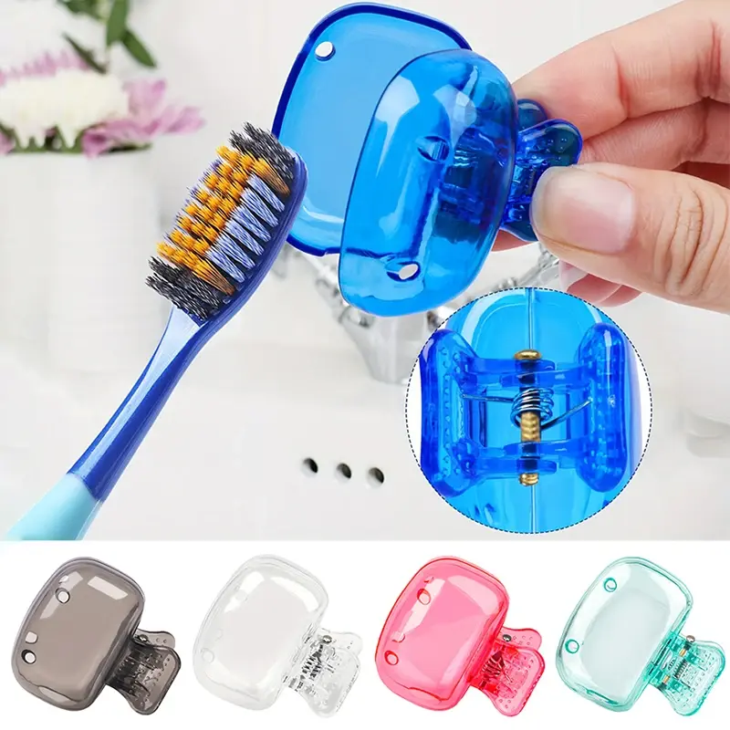 1PCS Portable Toothbrush Cover Holder Health Germproof Toothbrushes Protector Cap Travel Hiking Camping Brush Cap Plastic Clip