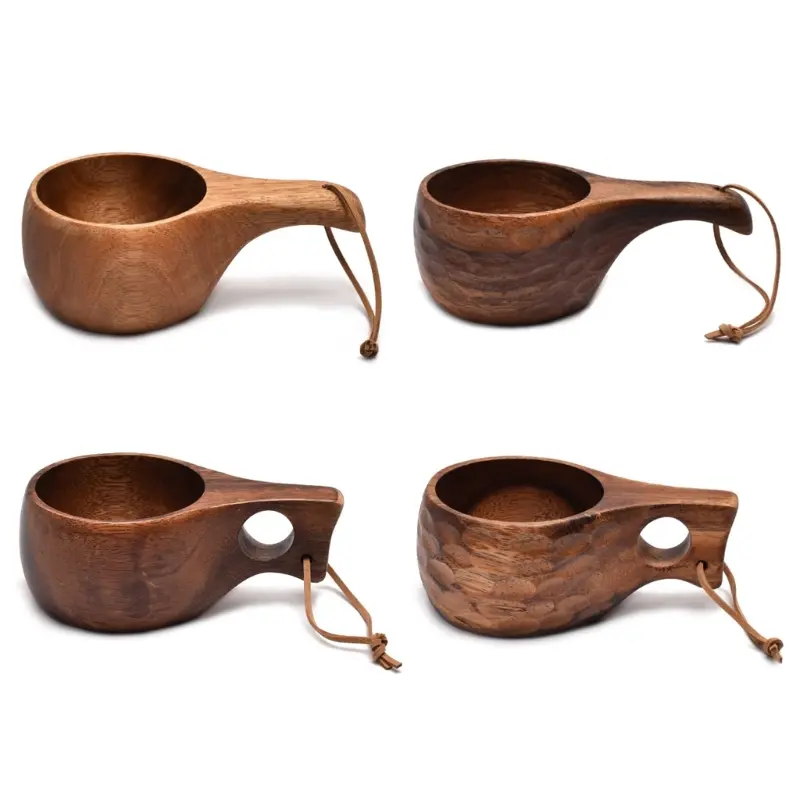 Y1UB 210ML Finland Kuksa Portable Coffee Mugs Handmade Milk Cup With Handgrip Breakfast Drinking Kitchen Drinkware
