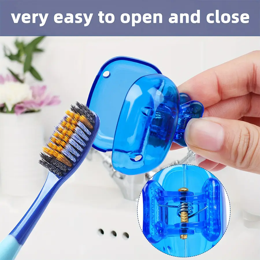 1PCS Portable Toothbrush Cover Holder Health Germproof Toothbrushes Protector Cap Travel Hiking Camping Brush Cap Plastic Clip