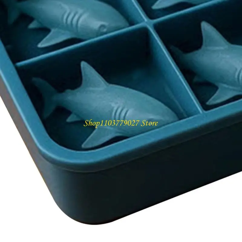 Unique Shark Shape Ice Mold Ice Tray Food Grade Silicone Ice Maker Mold for Whiskeys Drinkers and Bartenders Enduring