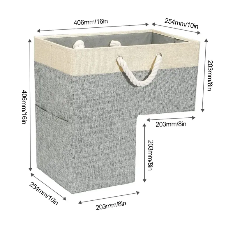 Stair Basket with Cotton Rope Handle for Carpeted Stair Foldable Storage Basket Suitable for Toy Clothes Book Sundries