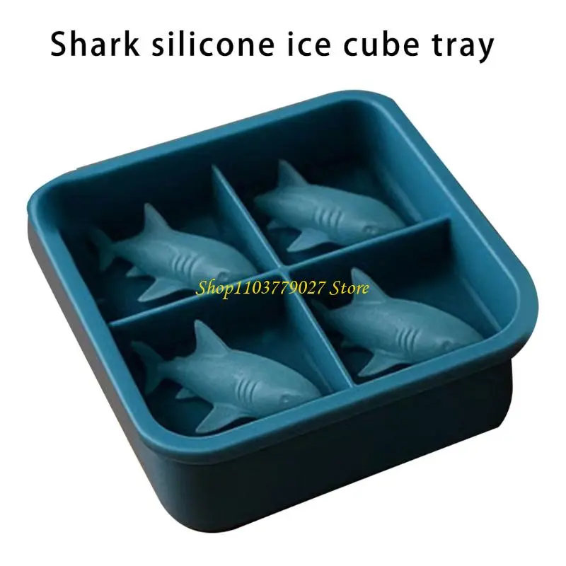 Unique Shark Shape Ice Mold Ice Tray Food Grade Silicone Ice Maker Mold for Whiskeys Drinkers and Bartenders Enduring