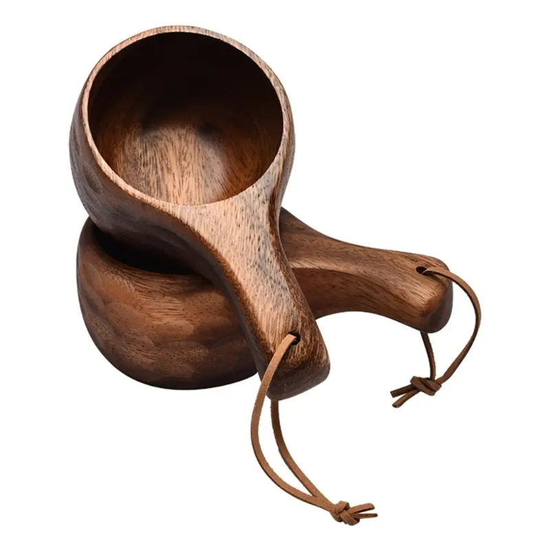 Y1UB 210ML Finland Kuksa Portable Coffee Mugs Handmade Milk Cup With Handgrip Breakfast Drinking Kitchen Drinkware