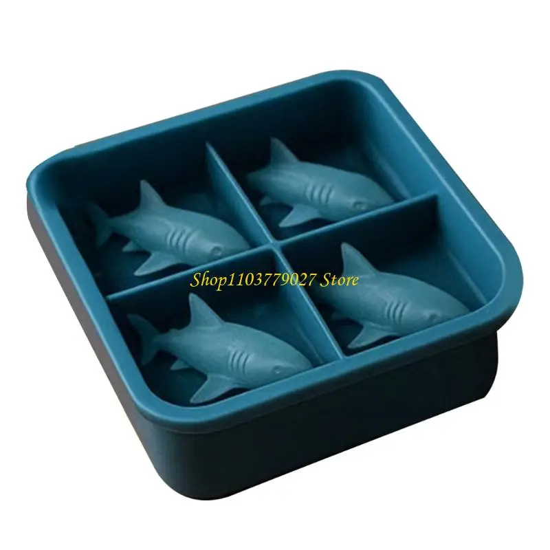 Unique Shark Shape Ice Mold Ice Tray Food Grade Silicone Ice Maker Mold for Whiskeys Drinkers and Bartenders Enduring