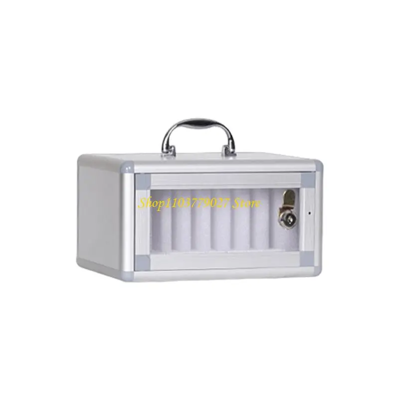 Aluminum Alloy Phone Organiser Wall Mounted Lockable Cabinet With Transparent Door Multi Capacity Classroom Storage Box