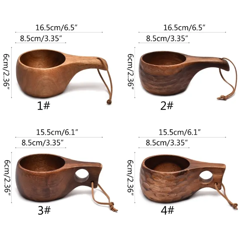 Y1UB 210ML Finland Kuksa Portable Coffee Mugs Handmade Milk Cup With Handgrip Breakfast Drinking Kitchen Drinkware