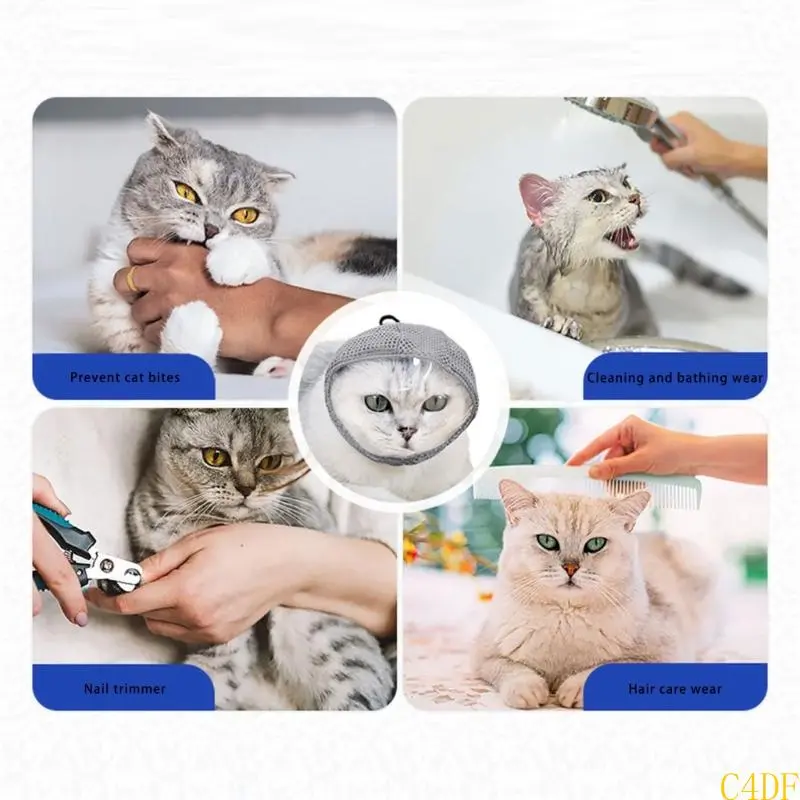 Permeable Meshes Cats Mask for Reducing Stress Grooming and Veterinary Visits Suitable for Small Dogs