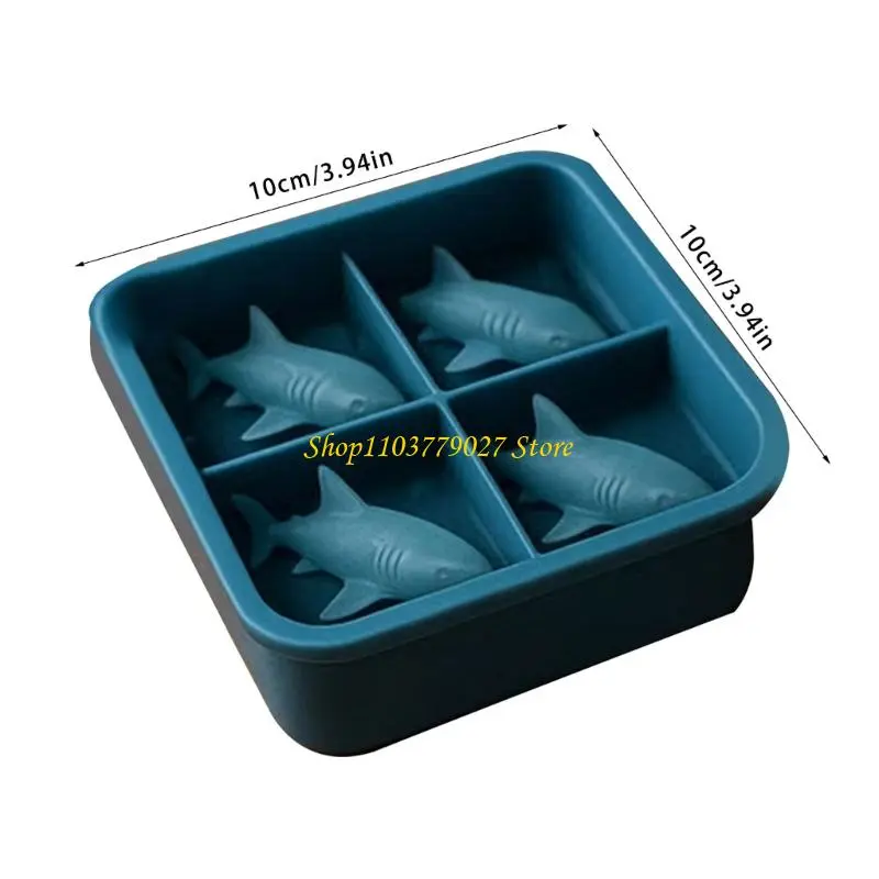 Unique Shark Shape Ice Mold Ice Tray Food Grade Silicone Ice Maker Mold for Whiskeys Drinkers and Bartenders Enduring