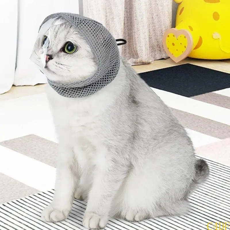 Permeable Meshes Cats Mask for Reducing Stress Grooming and Veterinary Visits Suitable for Small Dogs
