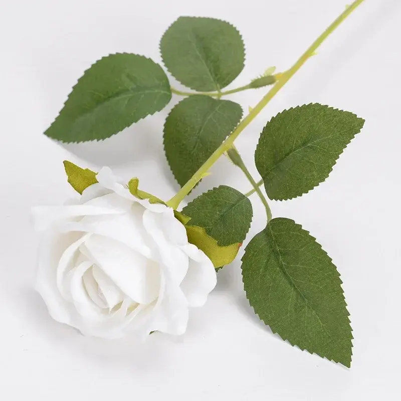 1pcs Artificial Flowers Bouquet White Red Rose Eucalyptus Leaves Wedding Decoration Peony Fake Flower for Party Home Decor Gift