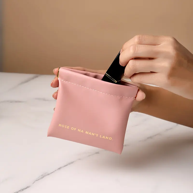 1/2PC Simple Lipstick Makeup Storage Bag Women Portable Mini Key Jewelry Cosmetic Organizer Pouch Handbag Pu Small Bags Gift