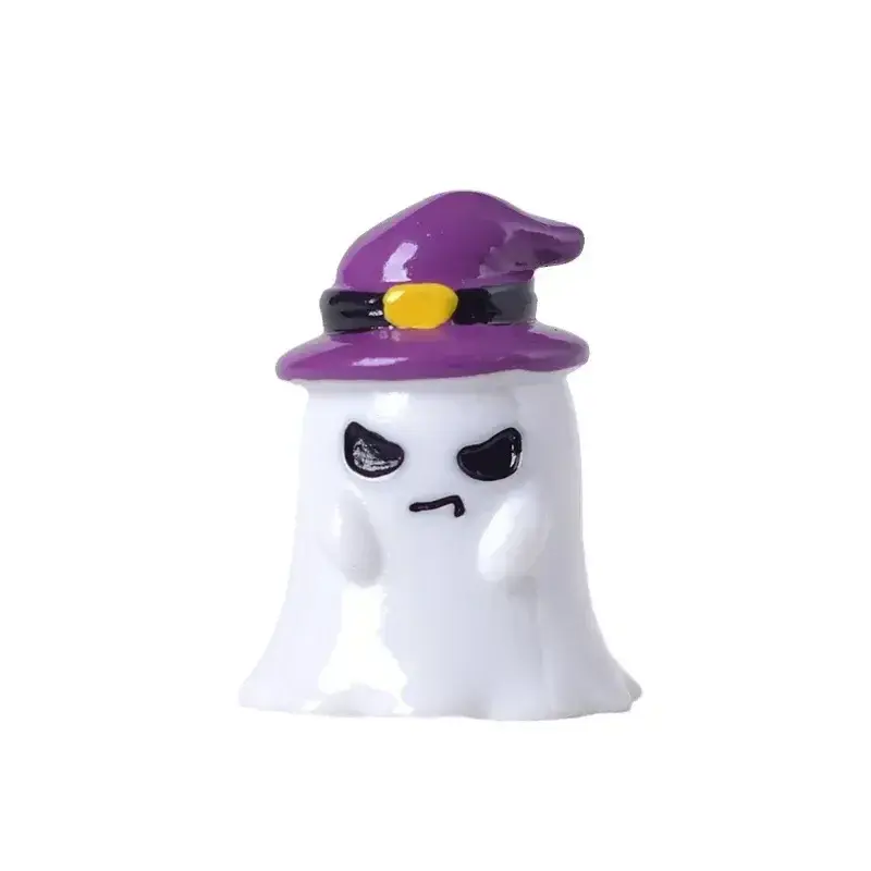 Halloween Miniature Ornament Pumpkin Resin Figurines Ornaments Ghost DIY Fairy Halloween Garden Adornments Ghost Doll Miniature