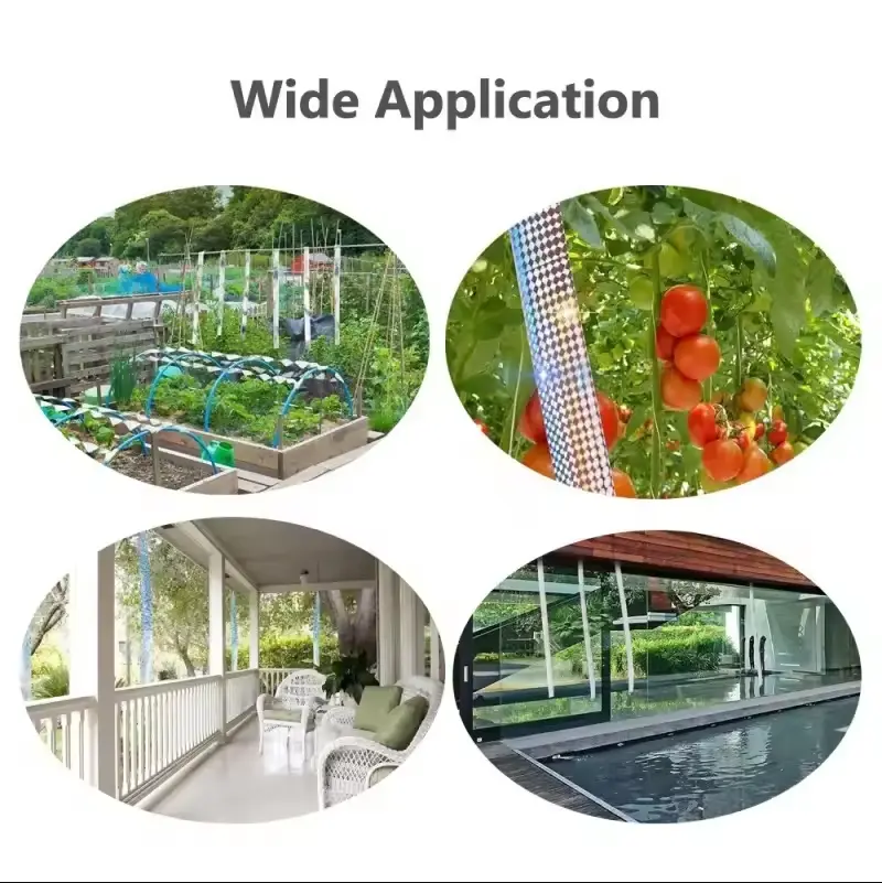 80/50M Bird Scare Type Ribbon, Deterrent Visual Audible Reflective Tape To Keep Away Birds, Double Sided Flash Tape