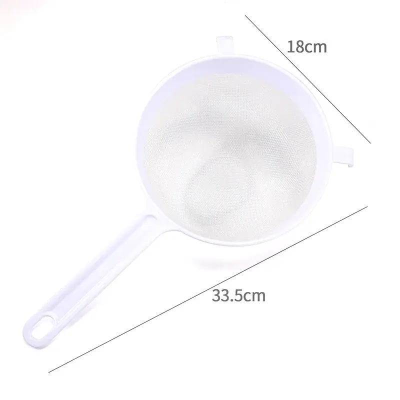 Kitchen Nut Milk Filter Plastic Fine Mesh Spoon Strainer Flour Sieve with Handle Soy Milk Coffee Filter Colanders Kitchen Tools