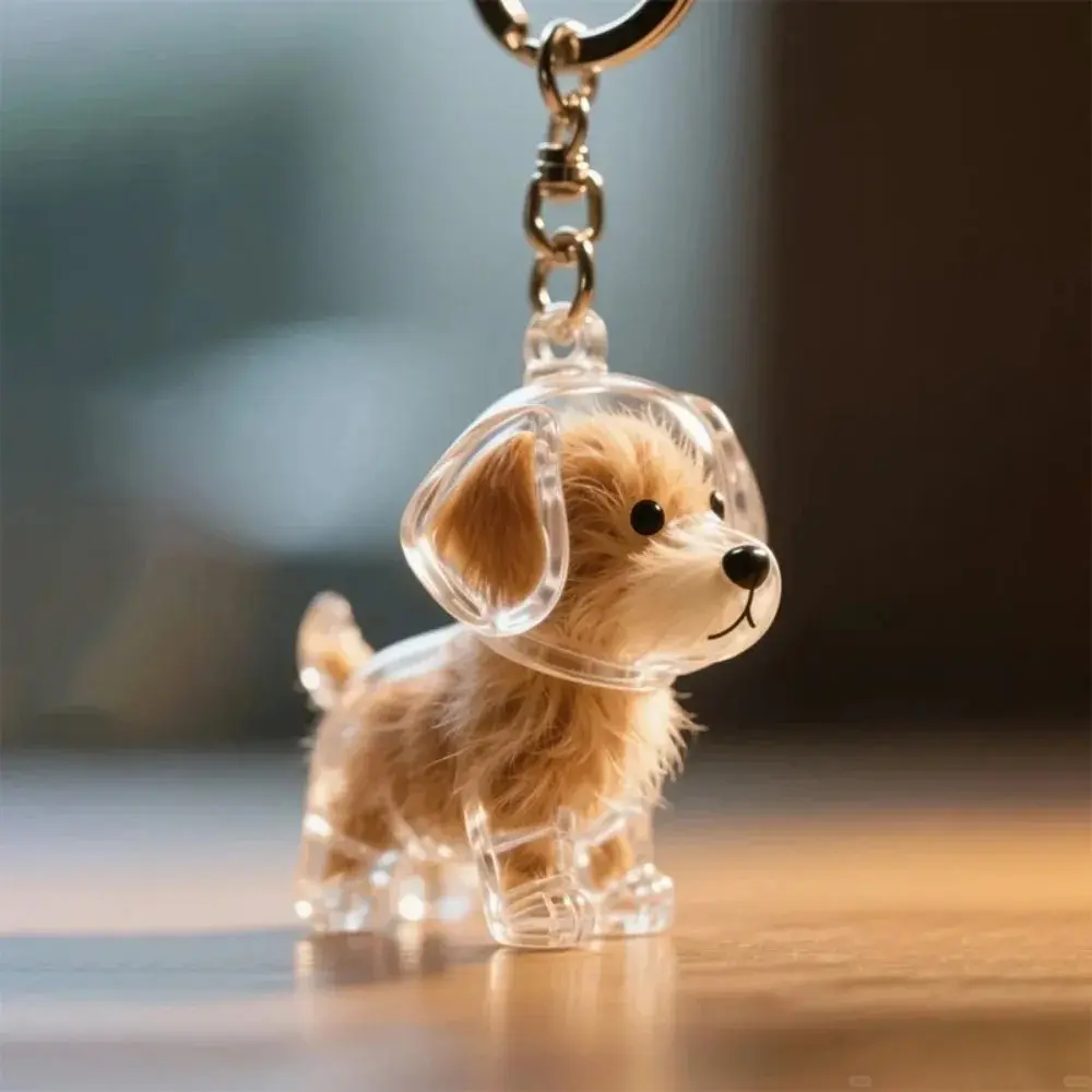 Dogs Fur Memorial Charm Resin Keepsake Capsule for Pet Hair Portable Keychain Pendant for Hair Rainbow Bridge Pendant