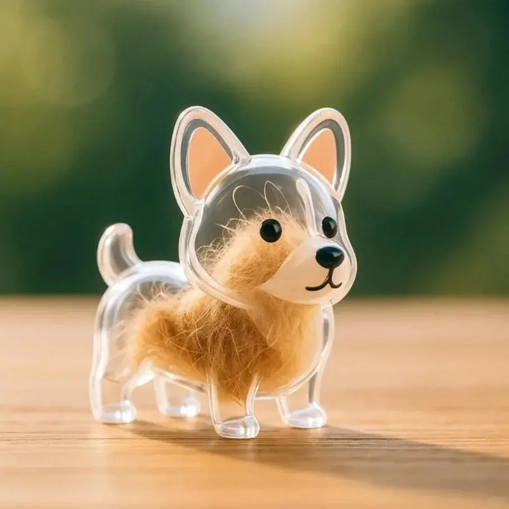 Dogs Fur Memorial Charm Resin Keepsake Capsule for Pet Hair Portable Keychain Pendant for Hair Rainbow Bridge Pendant
