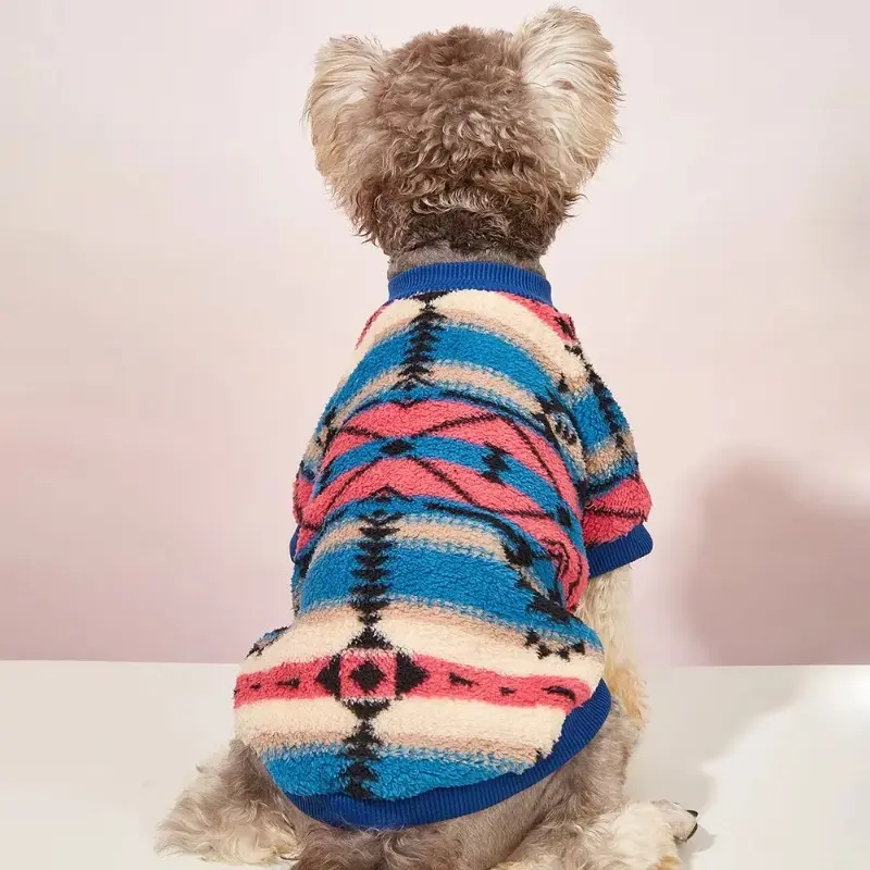 Winter Warm Fleece Pet Dog Clothes Beautiful Clear Pattern Pet Warm Sweatshirt Small Medium Dogs T-shirt Jacket Costume