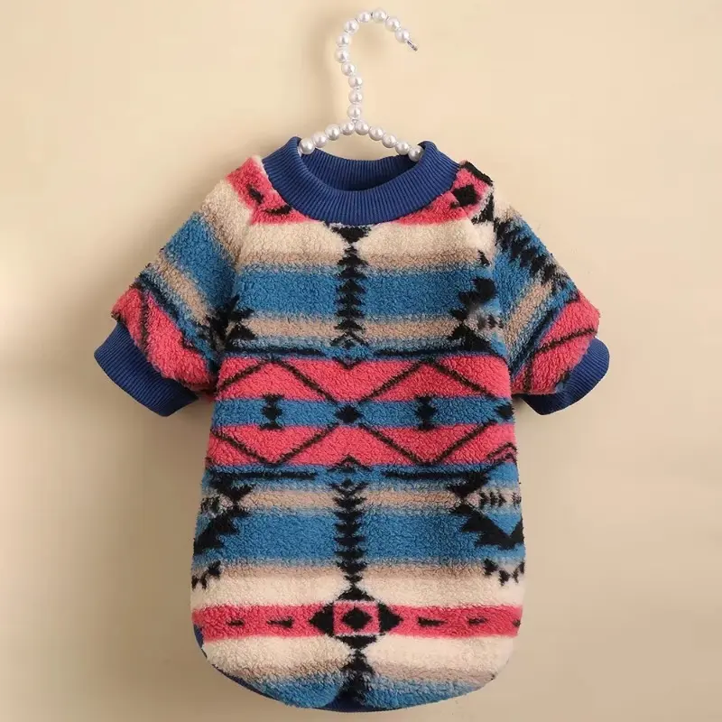 Winter Warm Fleece Pet Dog Clothes Beautiful Clear Pattern Pet Warm Sweatshirt Small Medium Dogs T-shirt Jacket Costume