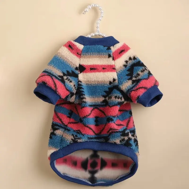 Winter Warm Fleece Pet Dog Clothes Beautiful Clear Pattern Pet Warm Sweatshirt Small Medium Dogs T-shirt Jacket Costume