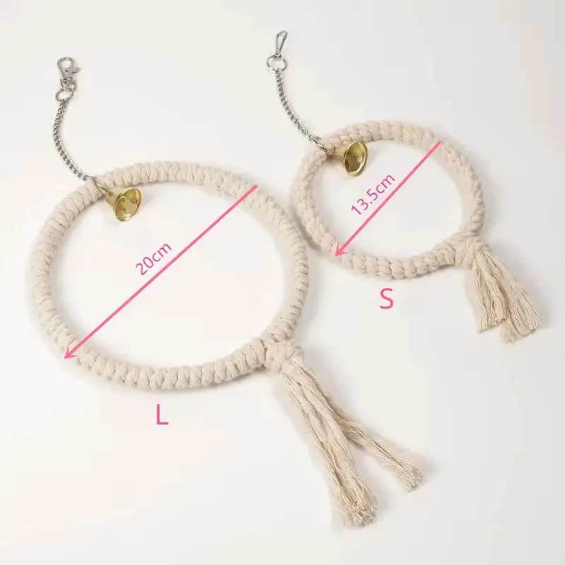 Screw Head Cotton Parrot Pole Sturdy Hanging Clip Parrot Standing Woven Rope Rotating Comfortable Bird Bite Toy Climbing
