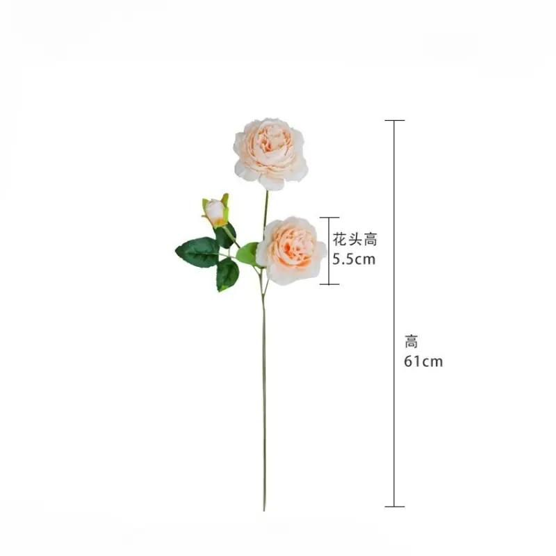 3 Heads Flannel Hand Feel Pearl Rose Artificial Flower Bridal Bouquet Wedding Party Floral Arrangement Home Valentine's Day Gift