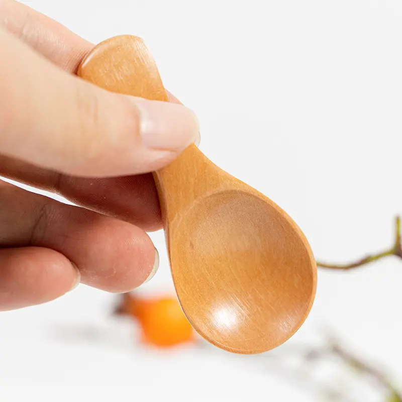 1/2/5/10PCS Mini Natural Wooden Spoons Scoop Tea Honey Coffee Condiment Salt Sugar Spoon Cooking Tools Household Kitchen Gadgets